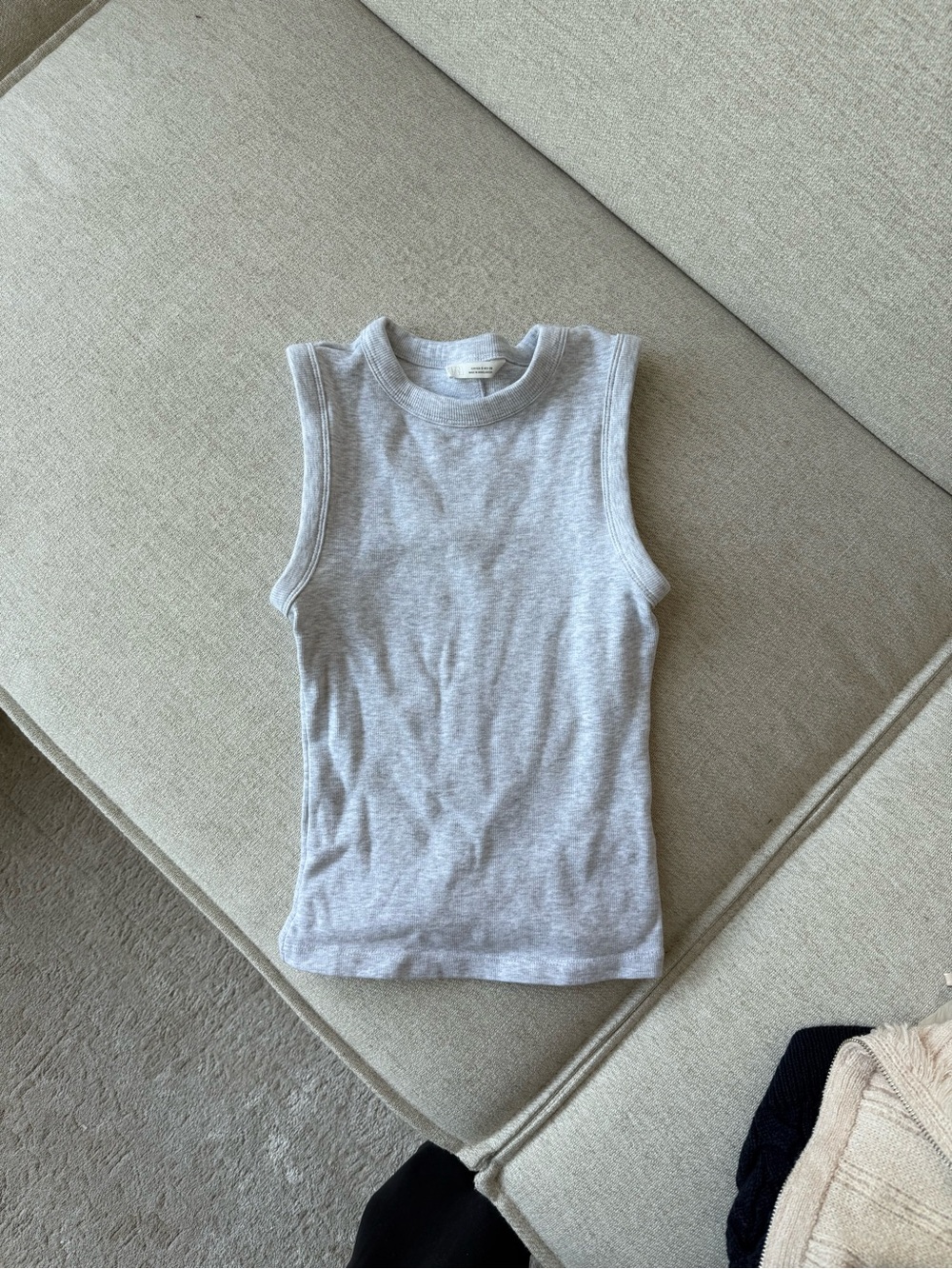 Zara Ribbed Tank Top - Light Gray